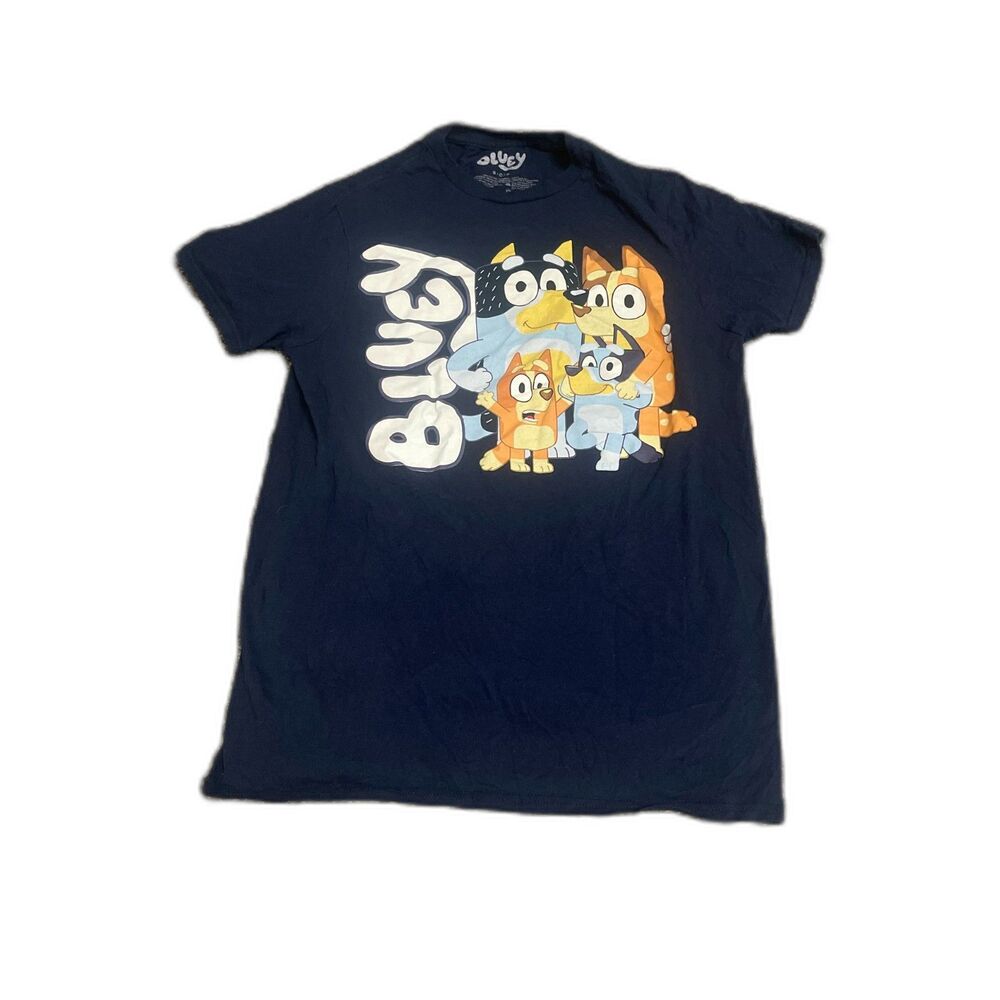 Bluey Navy Blue Family Portrait Short Sleeve Graphic T-Shirt S Men's